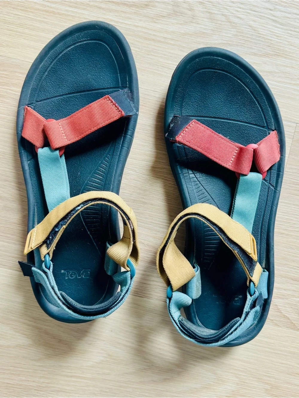 Teva Men's Multicolor Sport Sandals - Navy, Red, Teal & Mustard